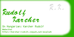 rudolf karcher business card